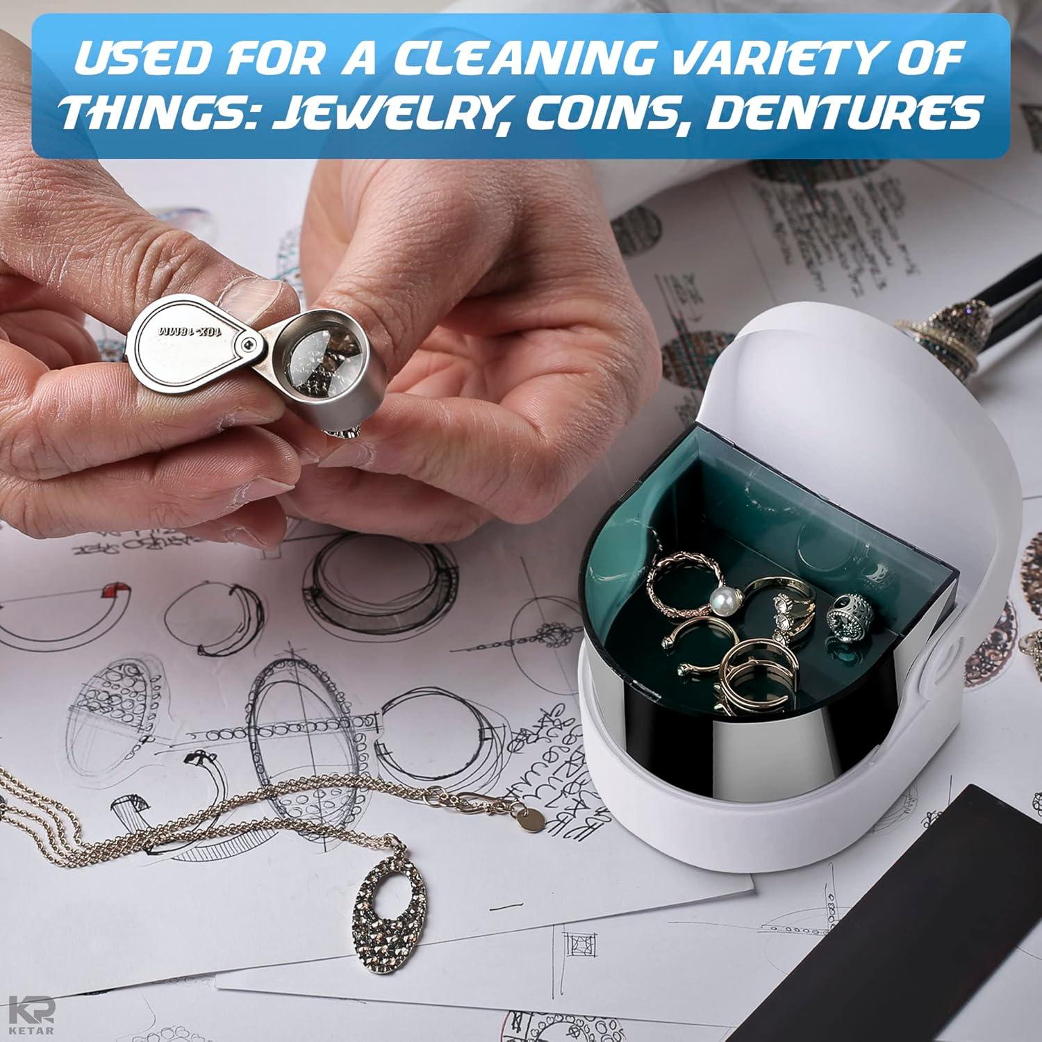 Limpiador Ultrasónico de Joyas KETAR - Portátil y Eficiente