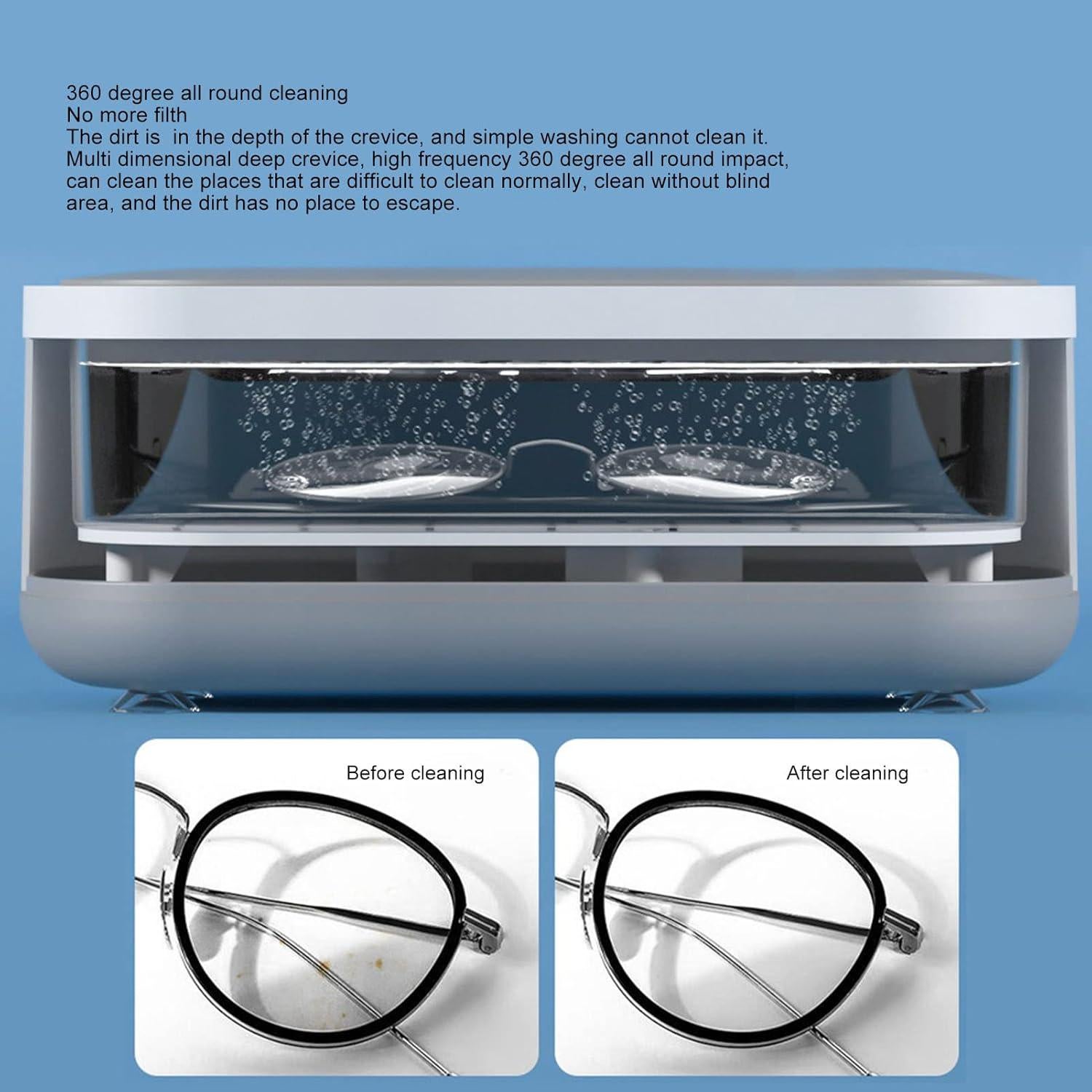 Limpiador Ultrasónico de Joyas Yuecoom Portátil 600ml