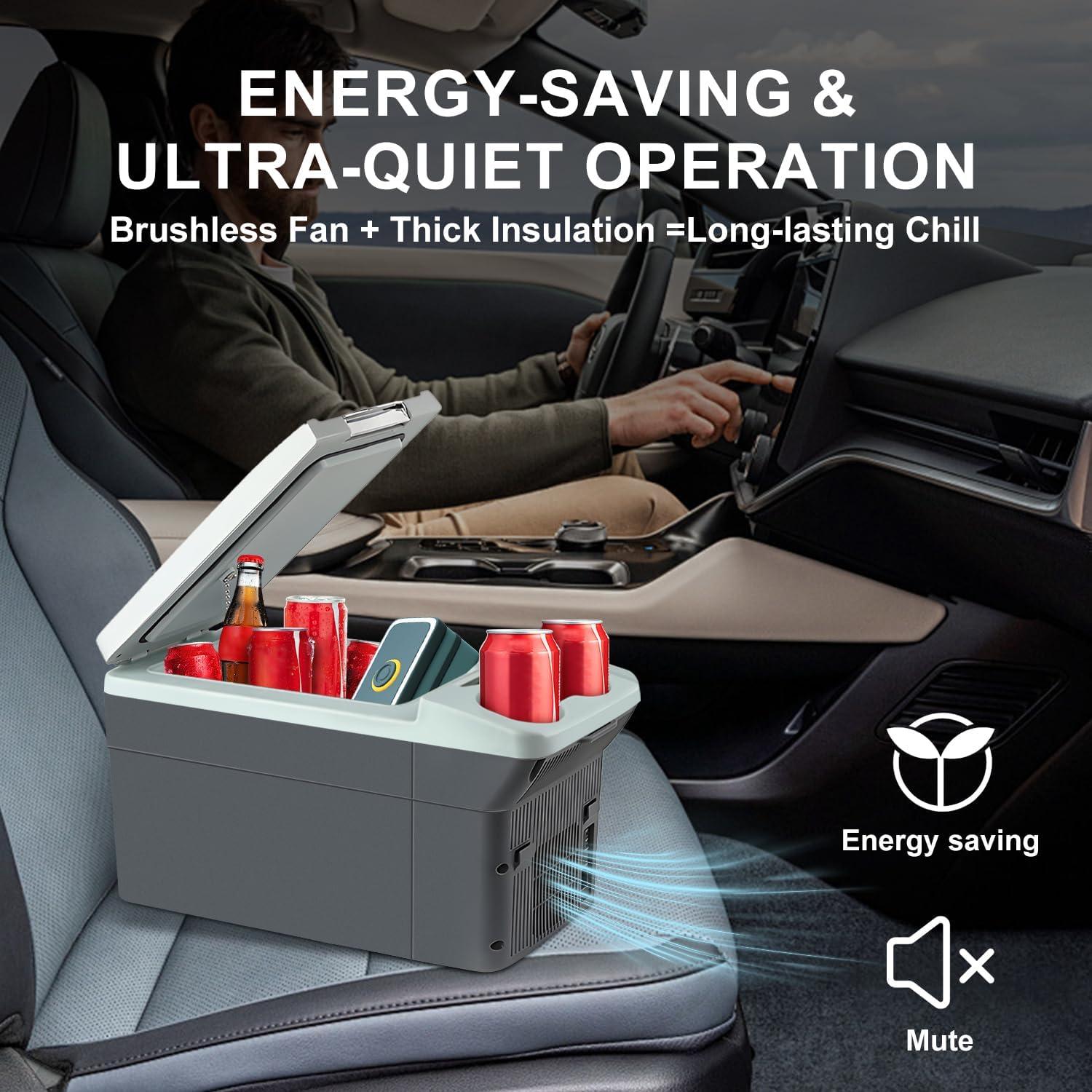 12L/Quart Electric Cooler & Warmer - Portable Car Refrigerator 12 Volt DC Car Fridge with Dual-Temp Control (41°F~149°F) Car Fridge 12V Refrigerator for Camping, Travel & Road Trips,RV, Boat