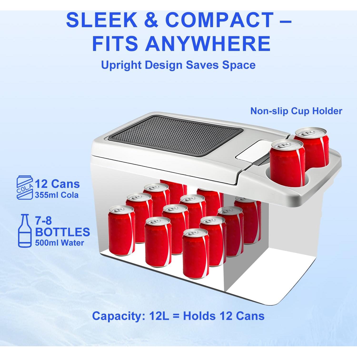 12L/Quart Electric Cooler & Warmer - Portable Car Refrigerator 12 Volt DC Car Fridge with Dual-Temp Control (41°F~149°F) Car Fridge 12V Refrigerator for Camping, Travel & Road Trips,RV, Boat