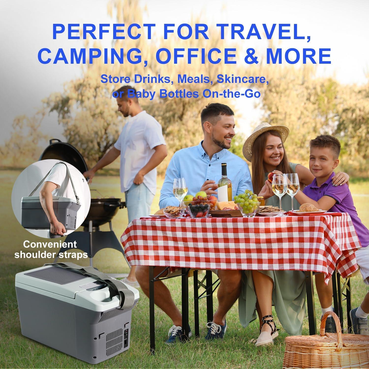 12L/Quart Electric Cooler & Warmer - Portable Car Refrigerator 12 Volt DC Car Fridge with Dual-Temp Control (41°F~149°F) Car Fridge 12V Refrigerator for Camping, Travel & Road Trips,RV, Boat