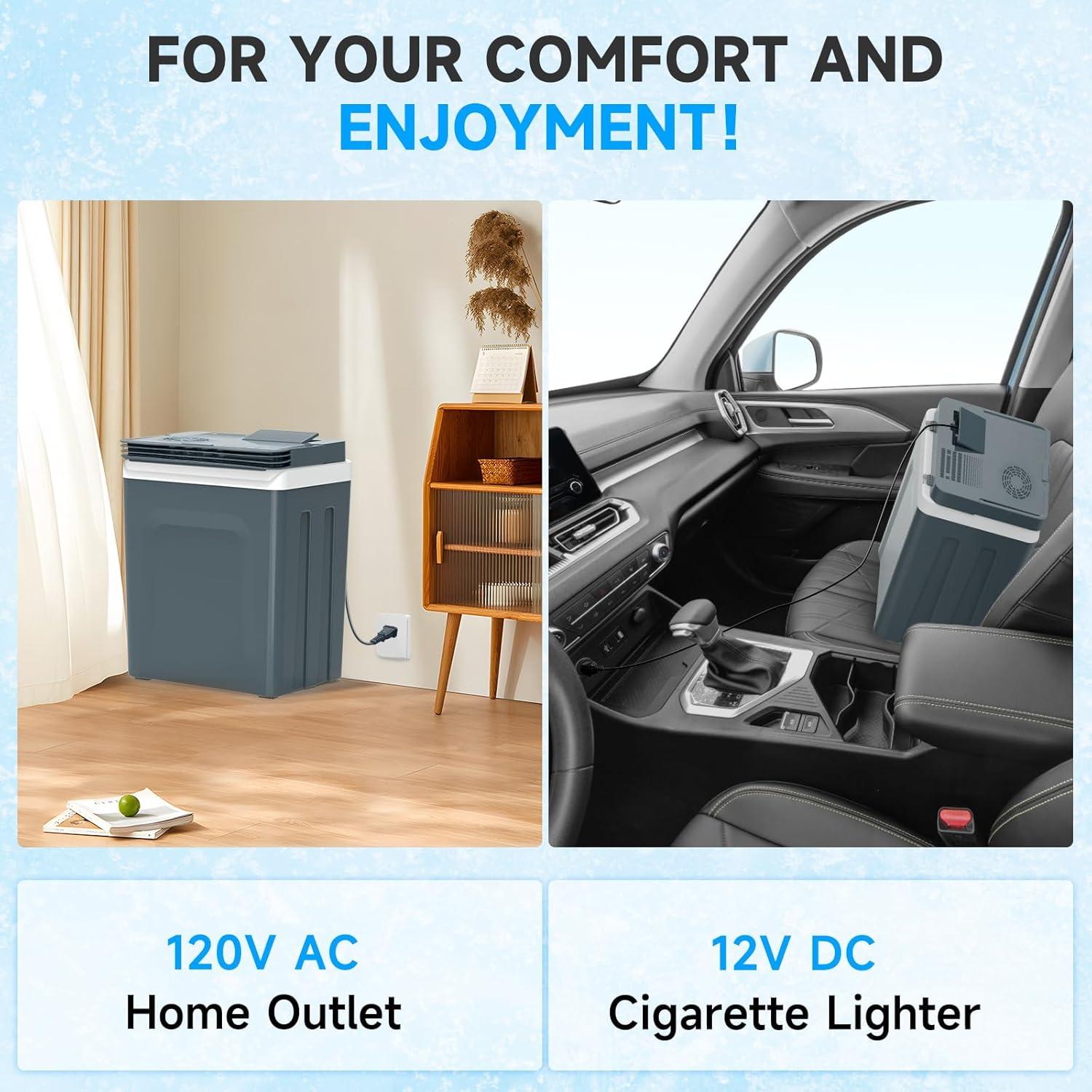 Enfriador y Calentador Eléctrico SHAREWIN 30L Portátil Gris