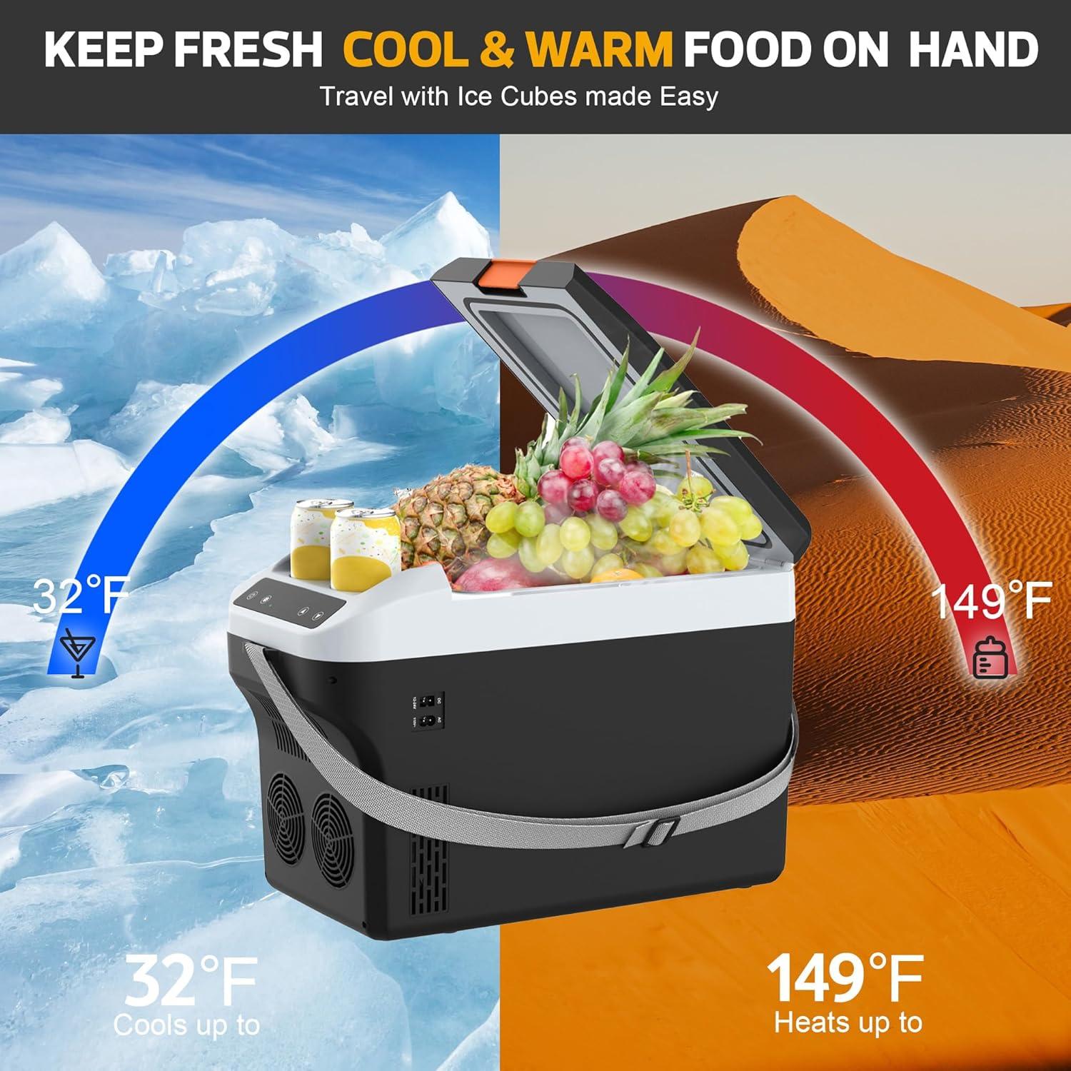 Refrigerador Portátil Eléctrico 12V Kikihuose 22L Gris