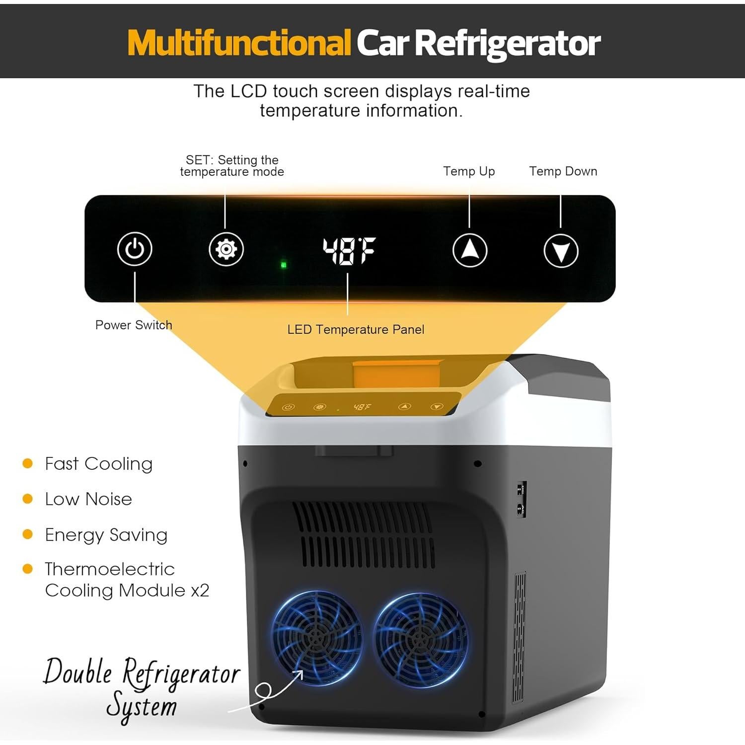 Refrigerador Portátil Eléctrico 12V Kikihuose 22L Gris