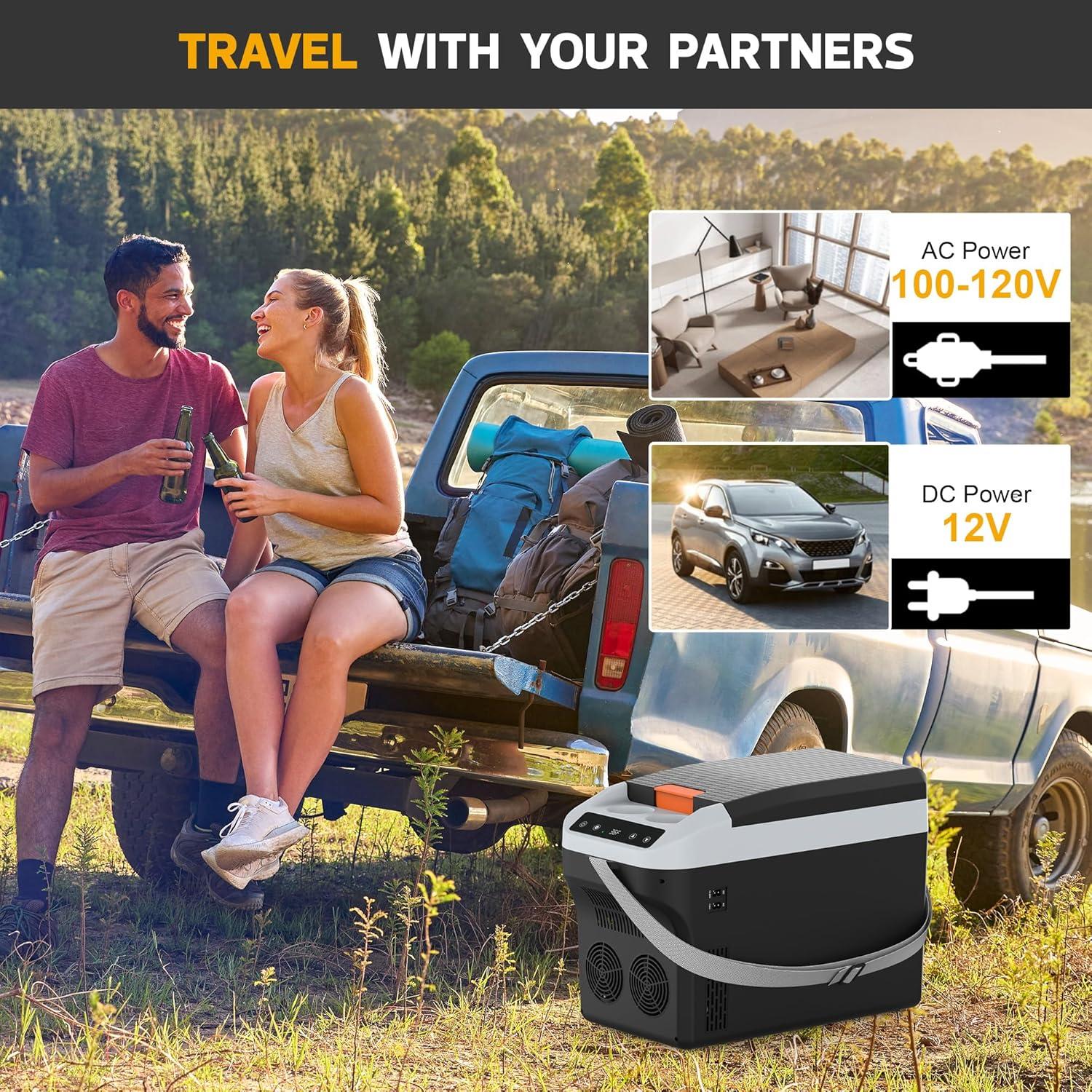 Refrigerador Portátil Eléctrico 12V Kikihuose 22L Gris