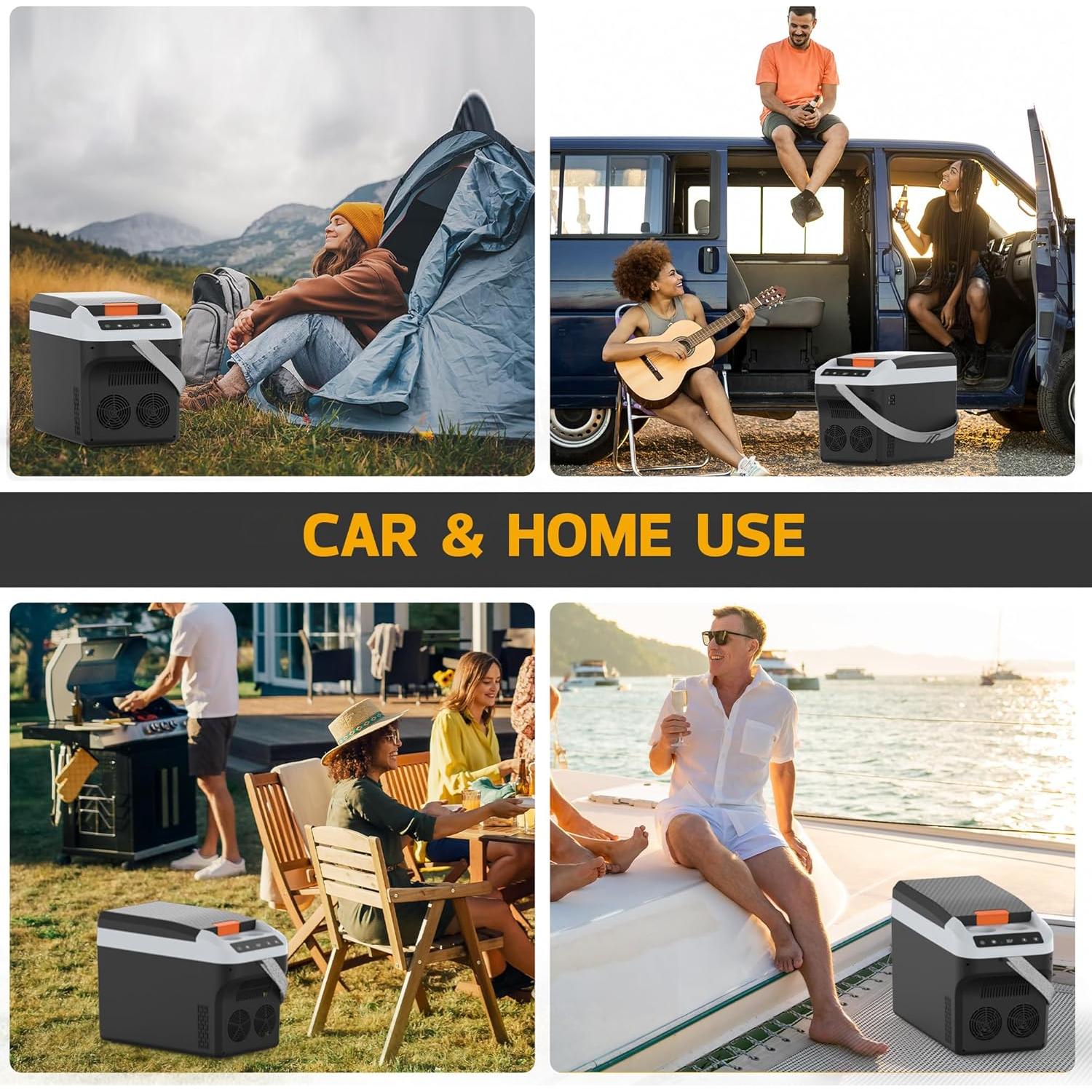 Refrigerador Portátil Eléctrico 12V Kikihuose 22L Gris