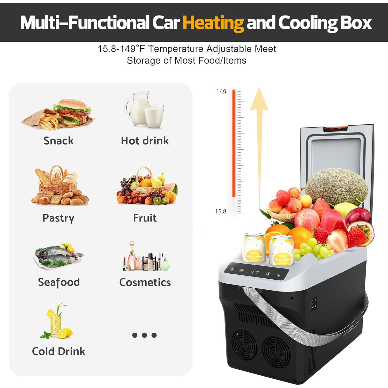 Refrigerador Portátil Eléctrico 12V Kikihuose 22L Gris