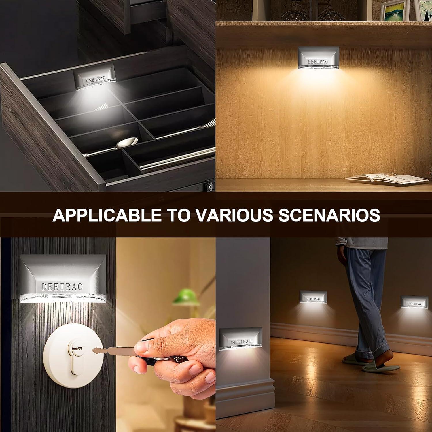 Detector de Movimiento Infrarrojo Inalámbrico DEEIRAO LED Plata