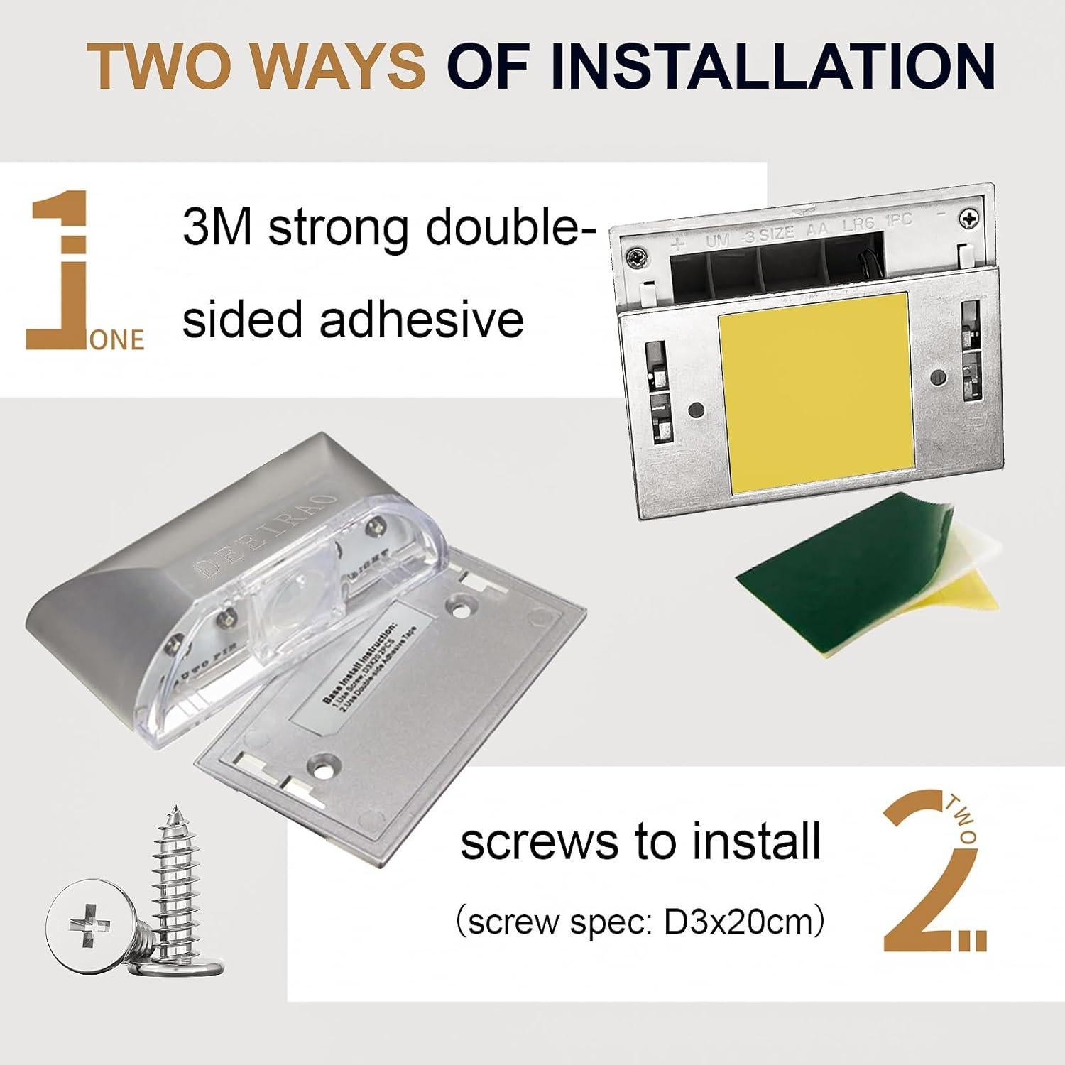 Detector de Movimiento Infrarrojo Inalámbrico DEEIRAO LED Plata