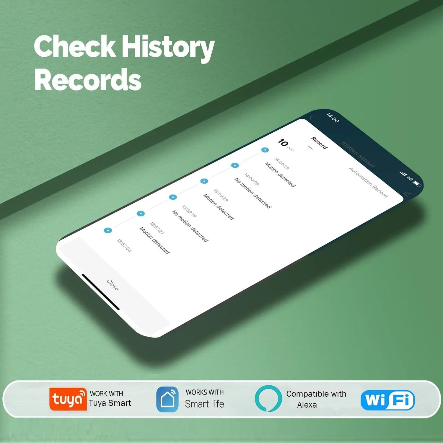 Sensor de Movimiento WiFi Gaoducash PIR Inalámbrico 6.1m