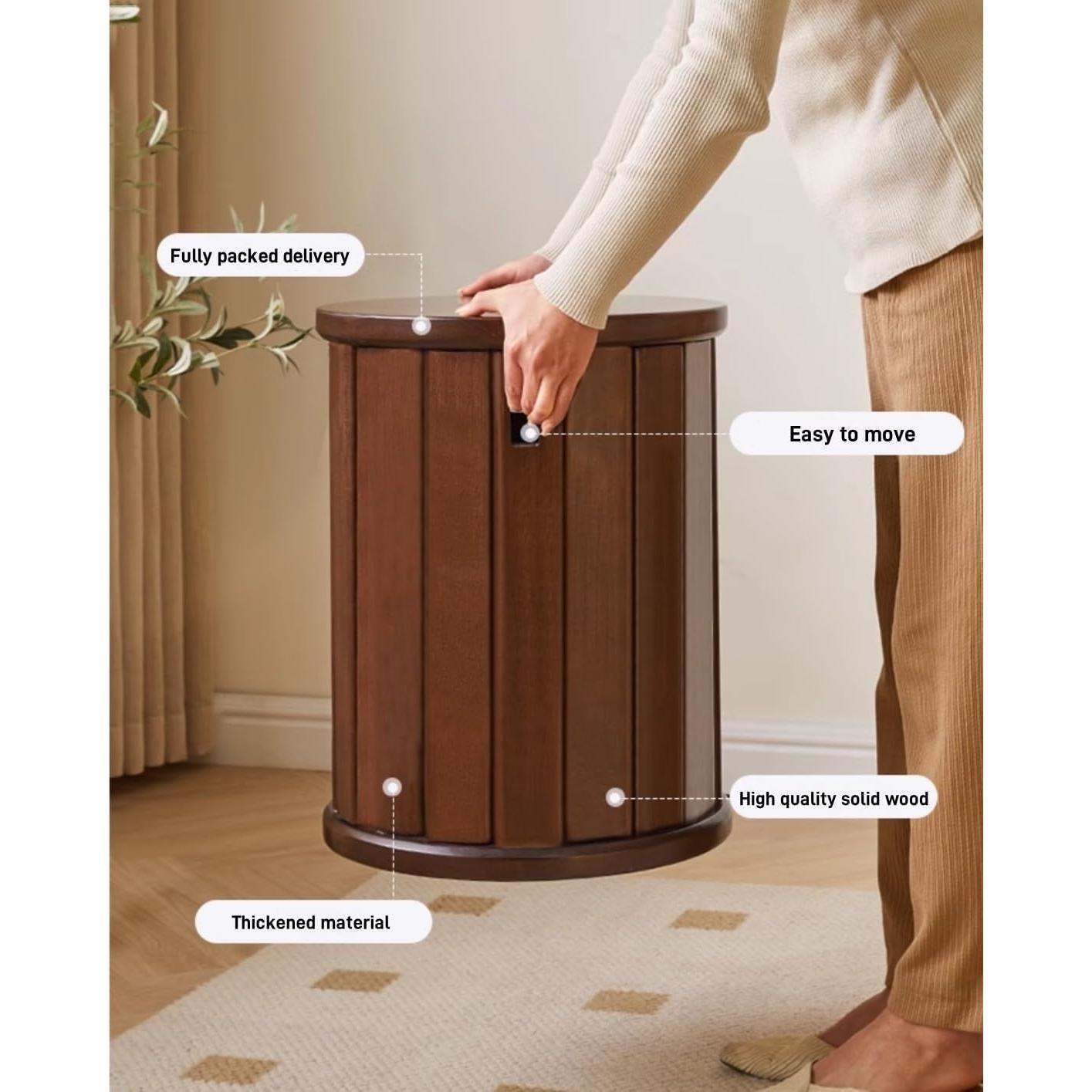 Stackable Stools Set of 4, Wooden Small End Table, Versatile as Side Table, Bedside Table, Coffee Table, for Living Room, Bedroom, Balcony