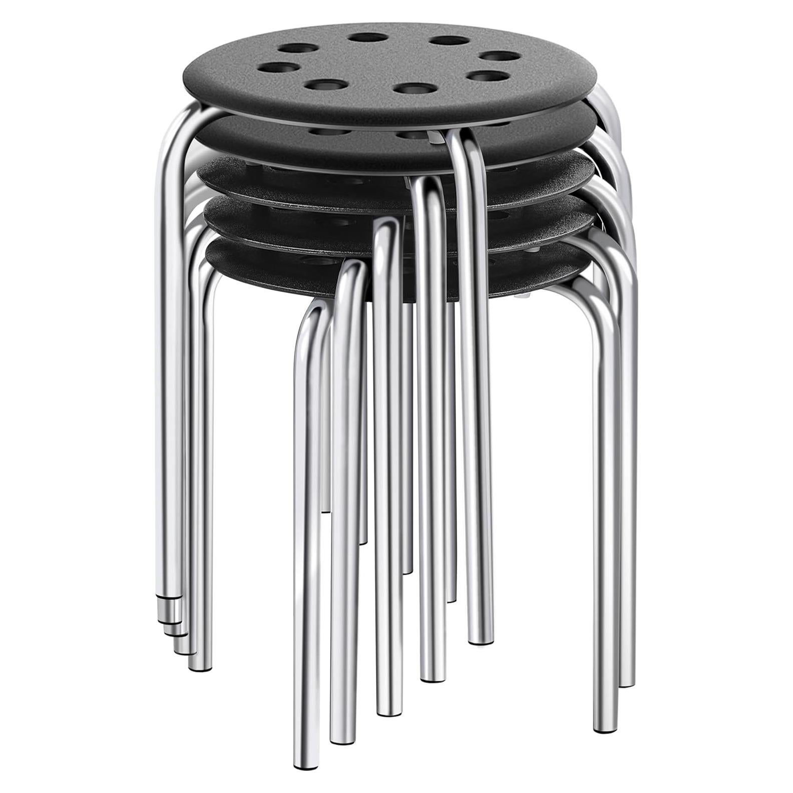 Taburetes Apilables Yaheetech de Plástico 43.9cm Plateado - Juego de 5