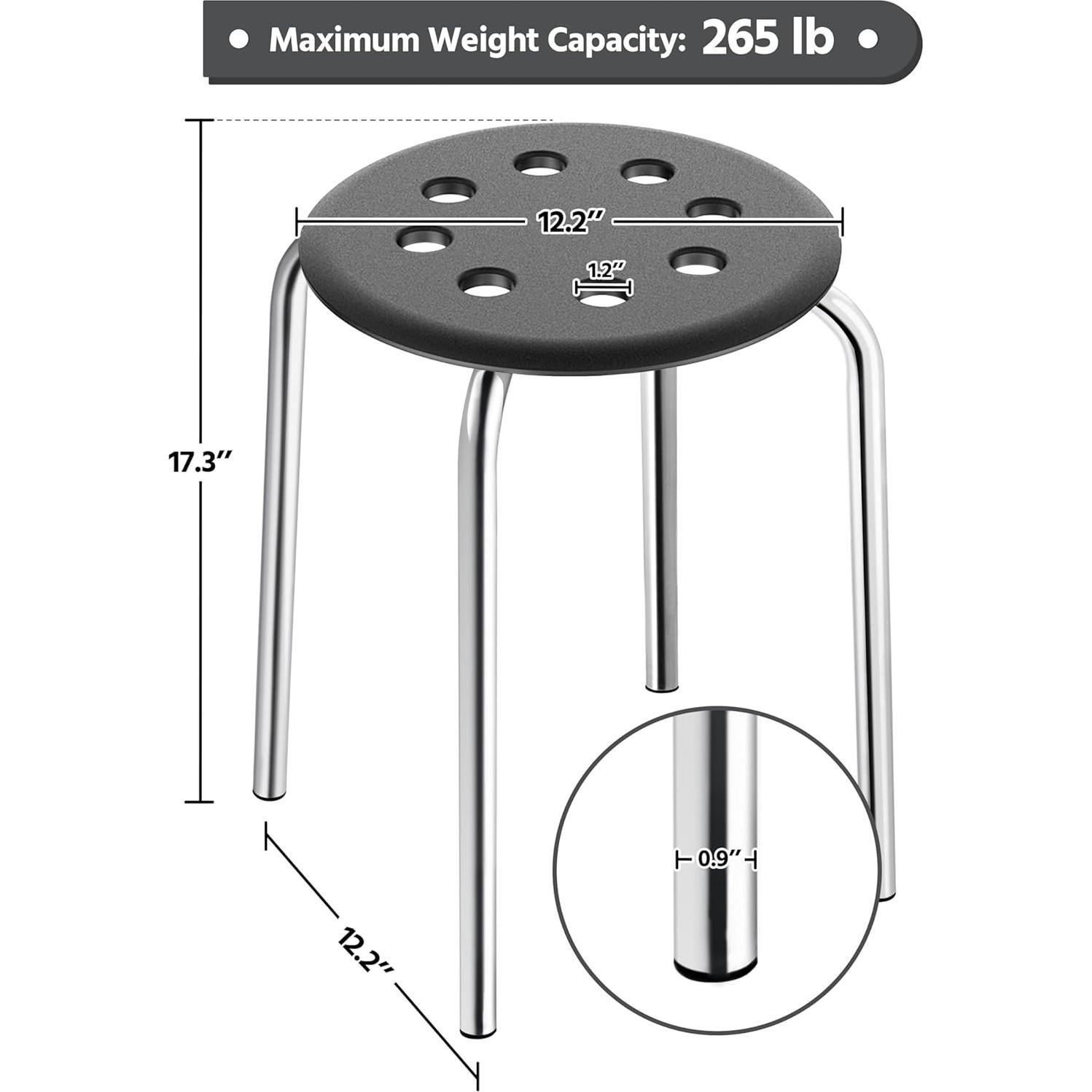 Taburetes Apilables Yaheetech de Plástico 43.9cm Plateado - Juego de 5
