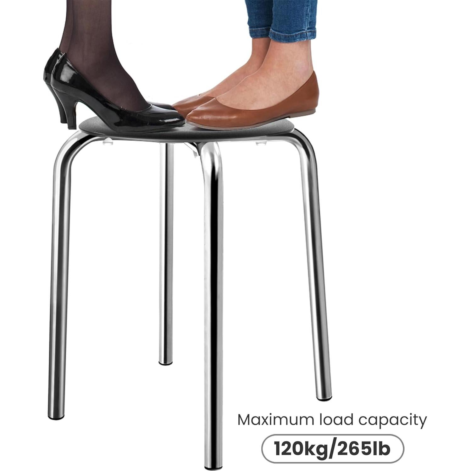 Taburetes Apilables Yaheetech de Plástico 43.9cm Plateado - Juego de 5