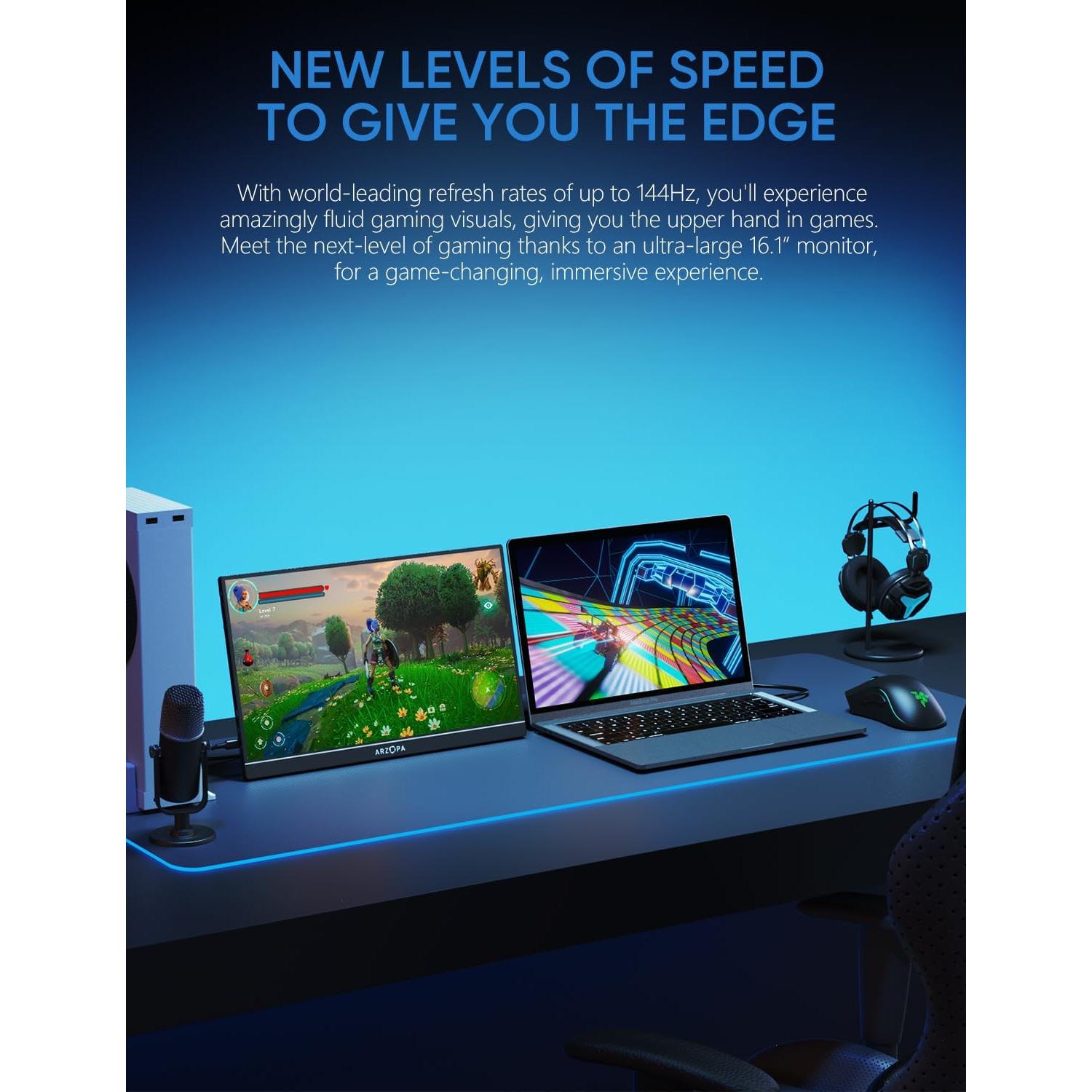 Monitor Portátil ARZOPA Z1FC 16.1" 144Hz FHD IPS