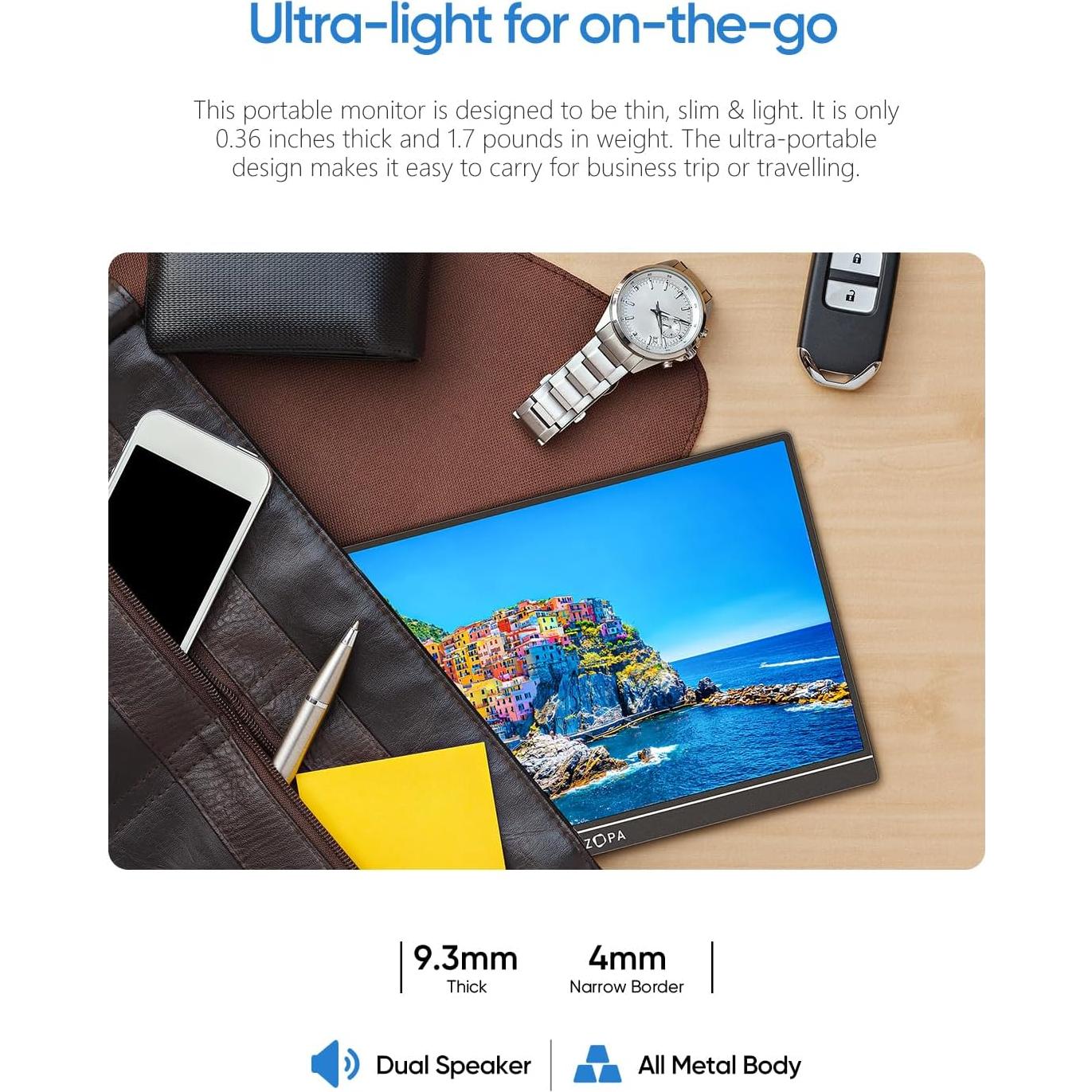 Monitor Portátil ARZOPA Z1FC 16.1" 144Hz FHD IPS