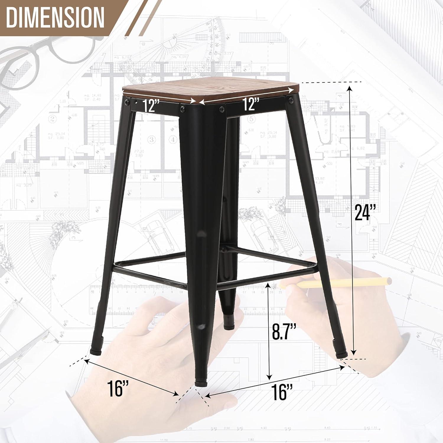 Juego de 4 Taburetes de Bar Metal Sophia & William 61 cm