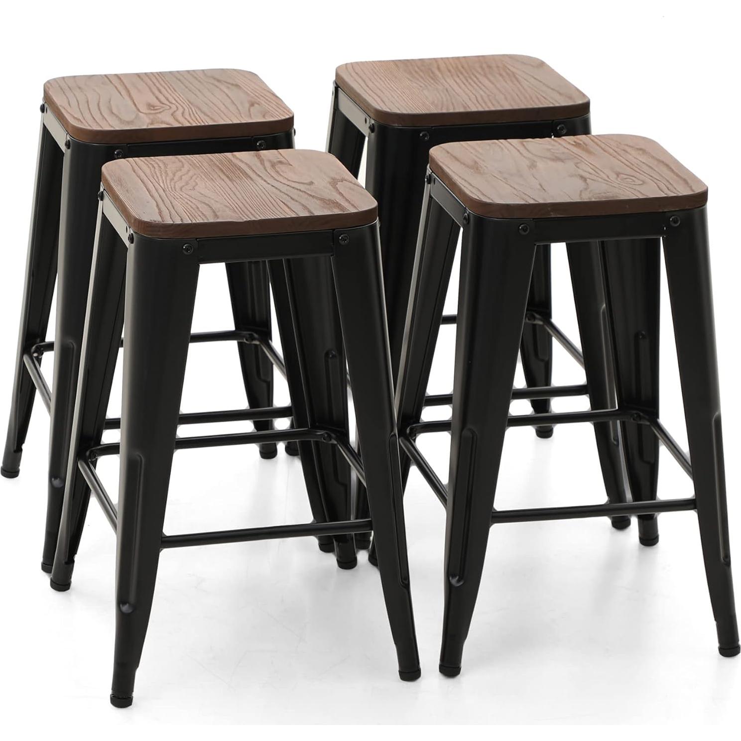 Juego de 4 Taburetes de Bar Metal Sophia & William 61 cm