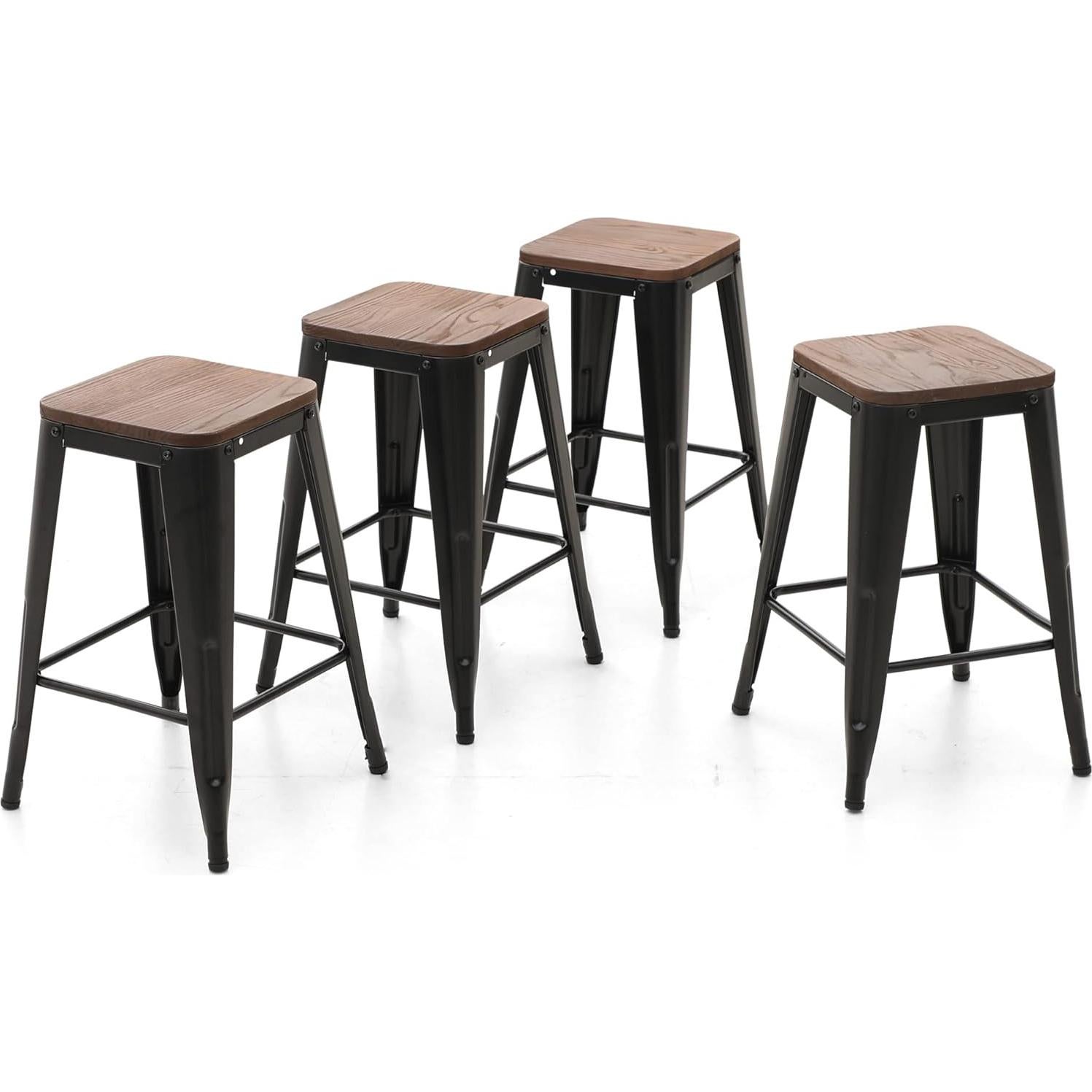 Juego de 4 Taburetes de Bar Metal Sophia & William 61 cm