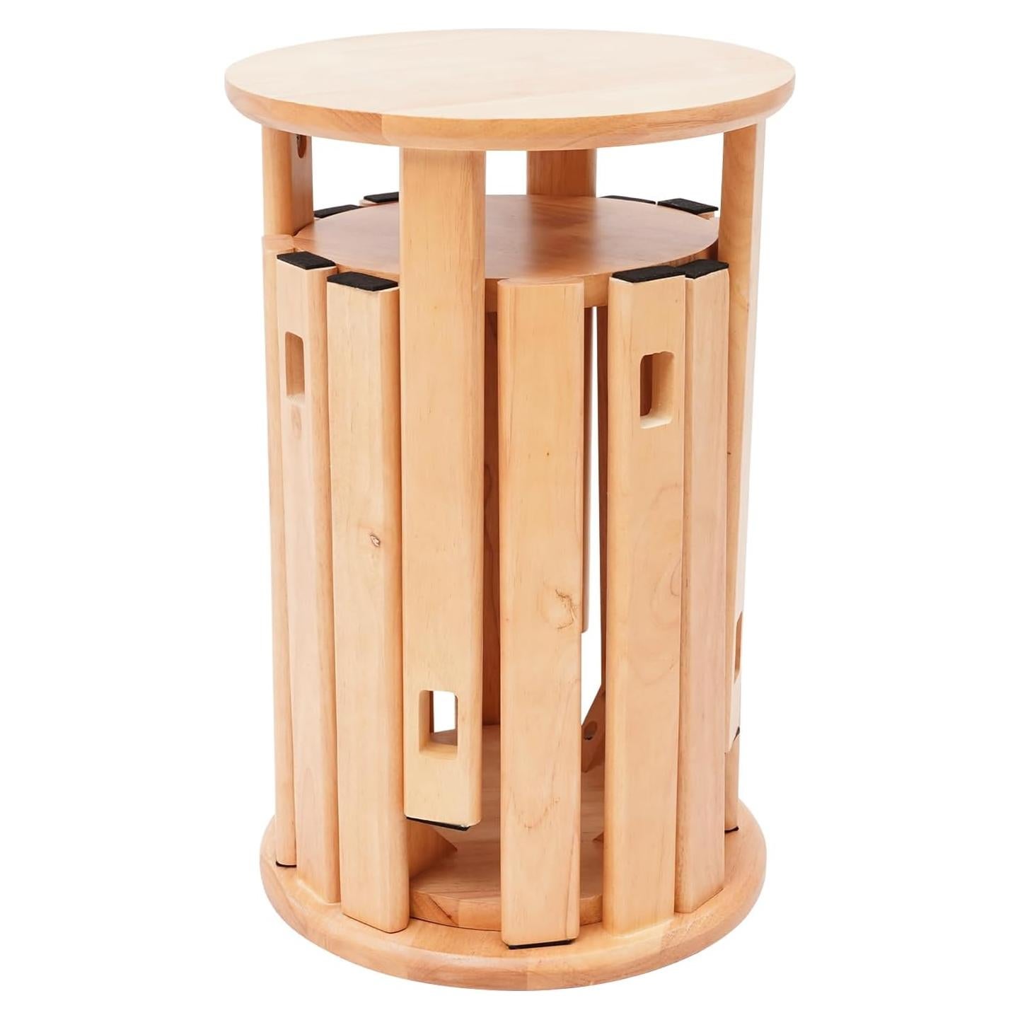 Juego de 4 Taburetes Apilables de Madera Kreiaoer 46.99 cm