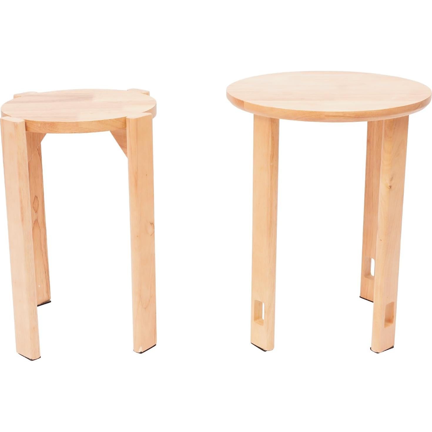 Juego de 4 Taburetes Apilables de Madera Kreiaoer 46.99 cm