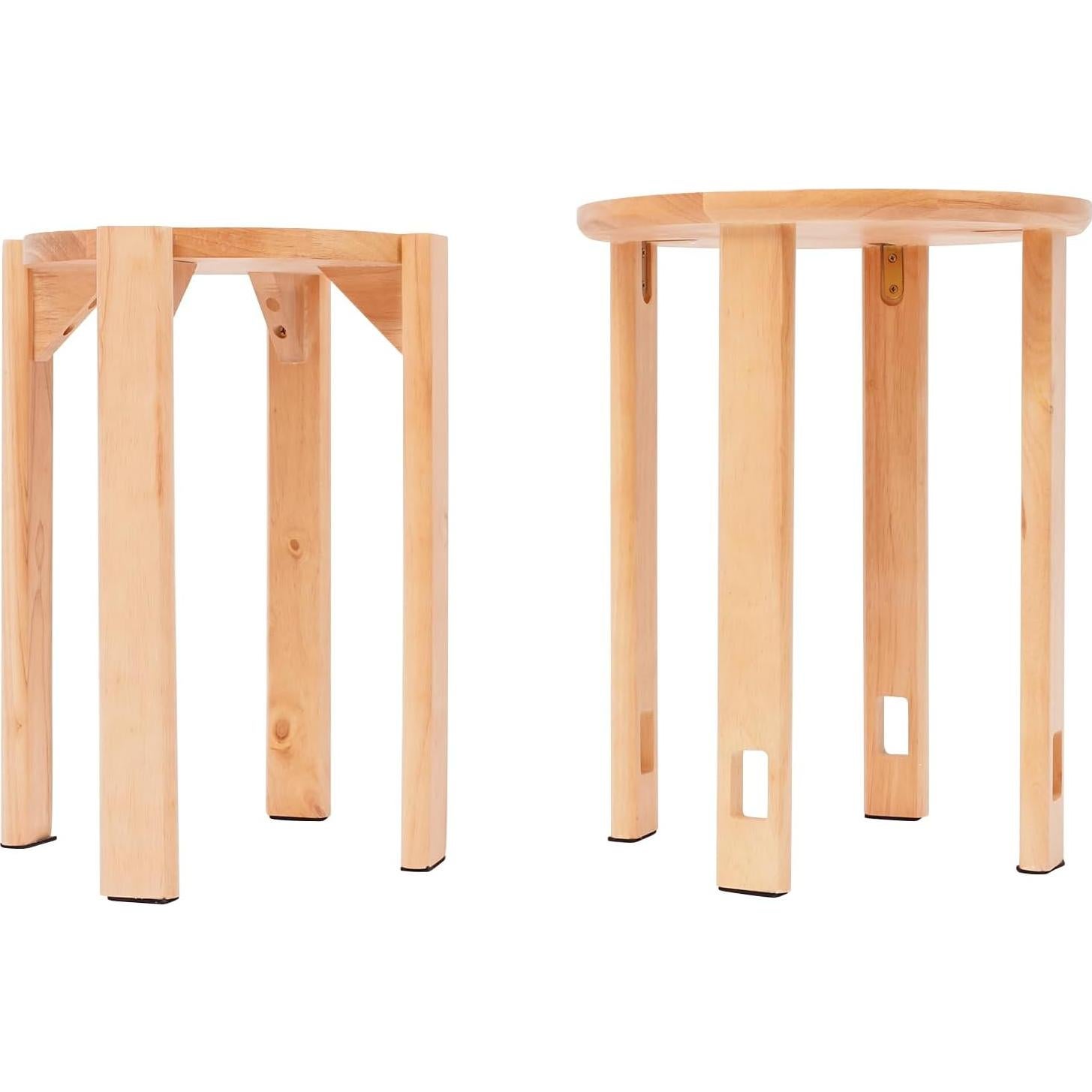 Juego de 4 Taburetes Apilables de Madera Kreiaoer 46.99 cm