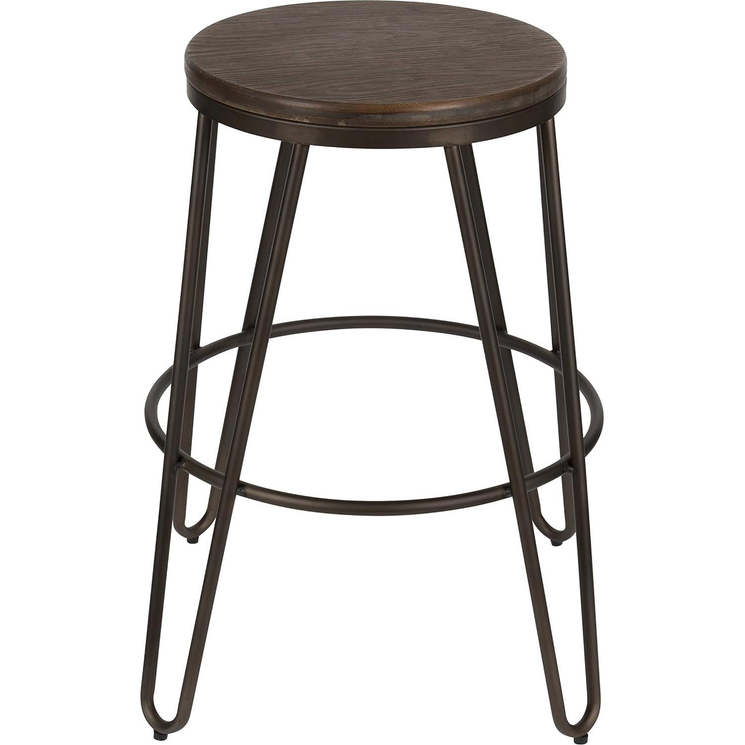 Taburetes de Bar Kate y Laurel Tully, Juego de 4, Gris, 61 cm