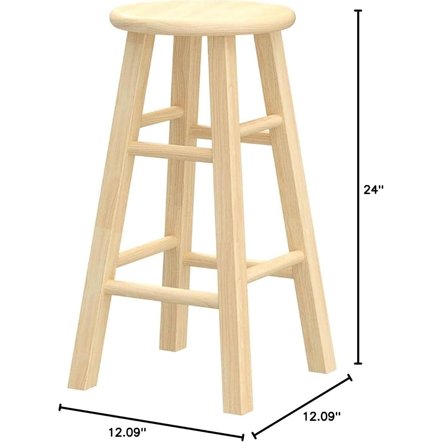 Juego de 4 Taburetes de Cocina PJ Wood 61 cm Natural