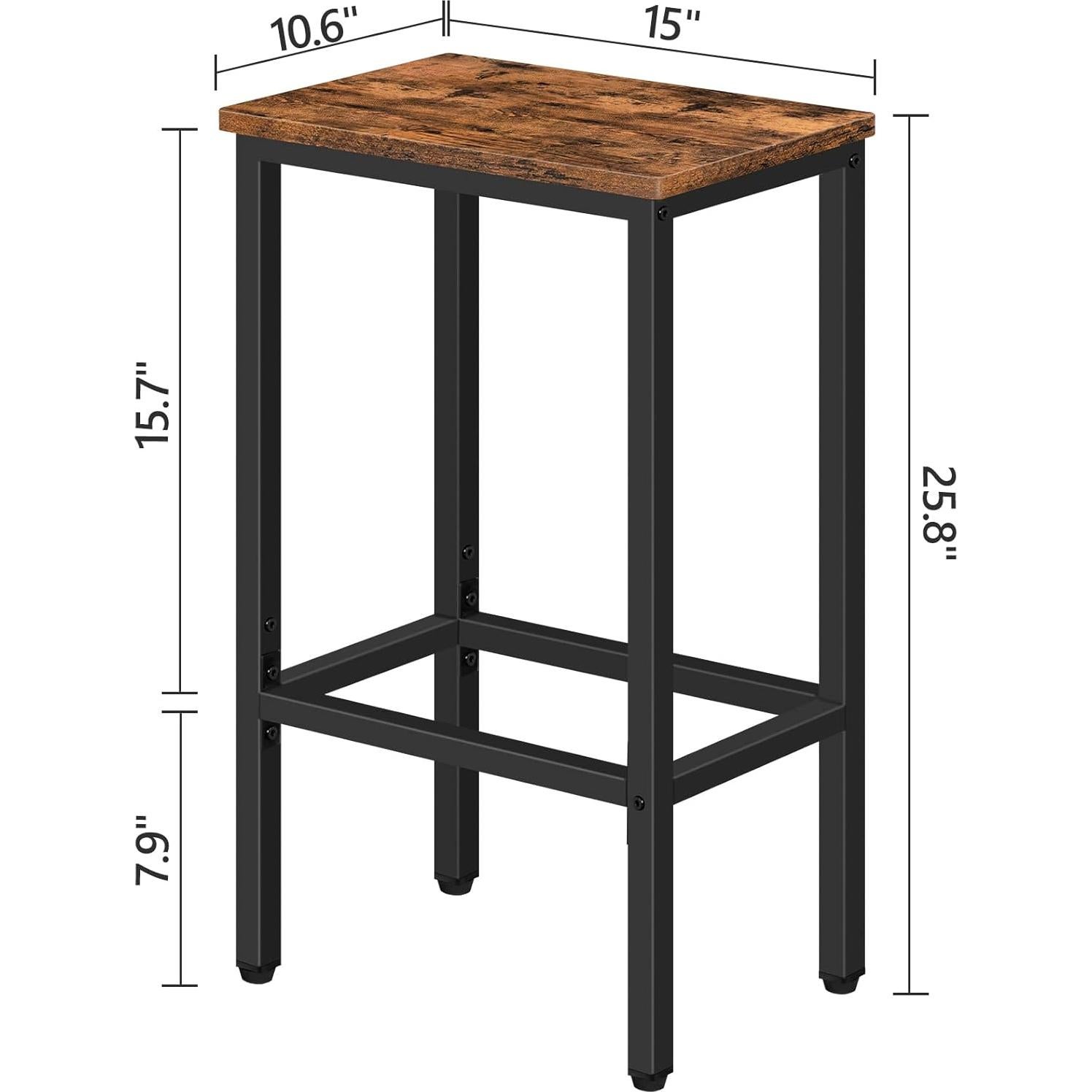 Juego de 2 Taburetes de Bar MAHANCRIS Marrón Rústico 65cm