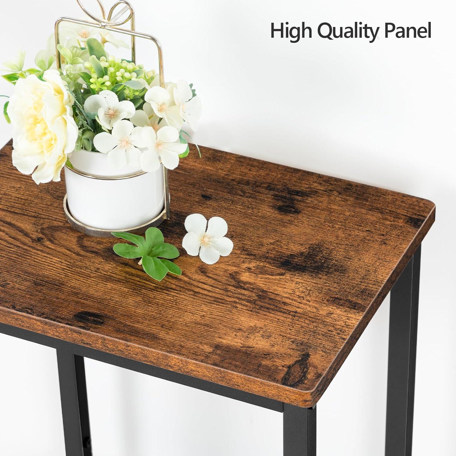 Juego de 2 Taburetes de Bar MAHANCRIS Marrón Rústico 65cm