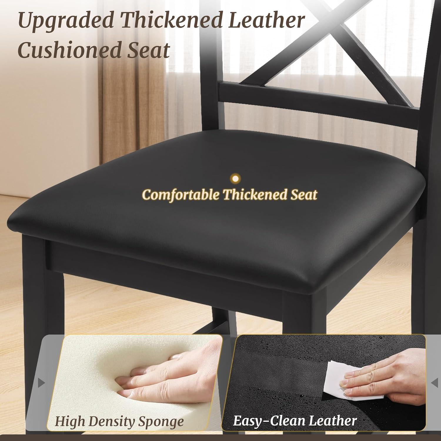 Set de 4 Taburetes de Bar Cozyman con Respaldo Negro 66 cm