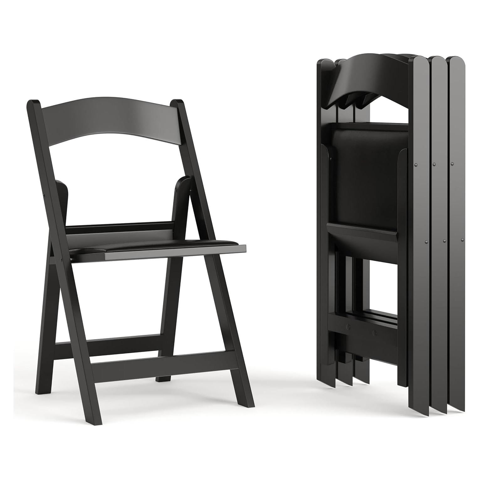 Juego de 4 Sillas Plegables Flash Furniture Negro 453.6 kg