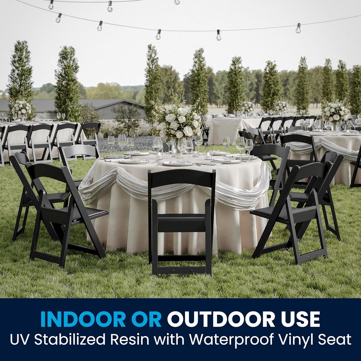 Juego de 4 Sillas Plegables Flash Furniture Negro 453.6 kg