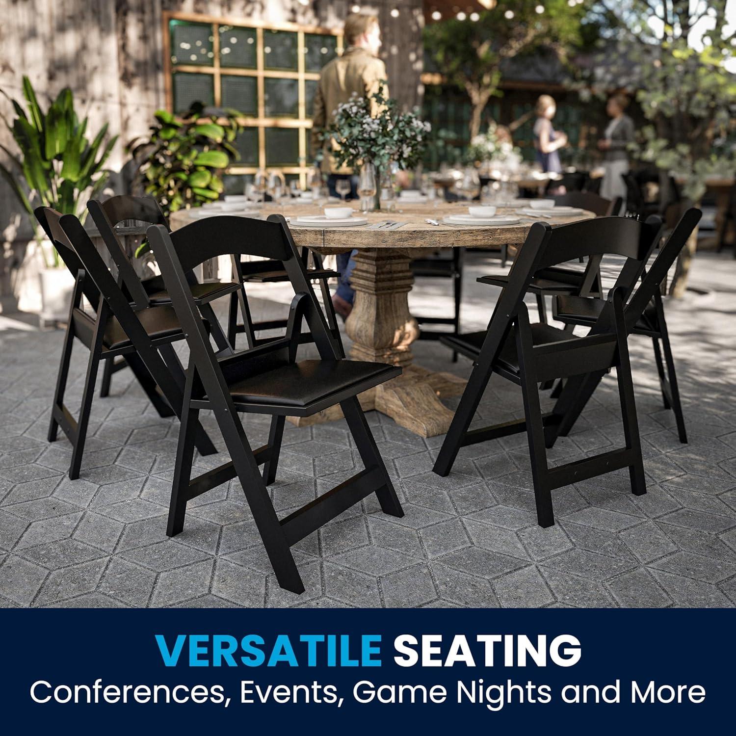 Juego de 4 Sillas Plegables Flash Furniture Negro 453.6 kg