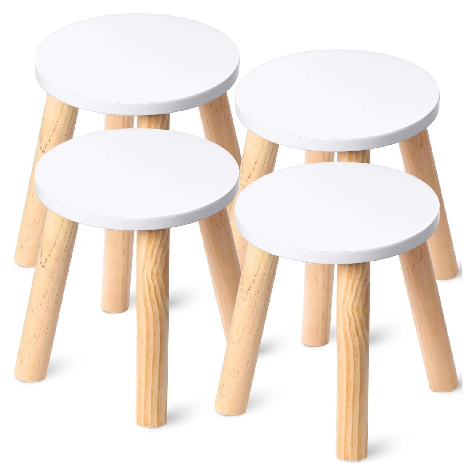 Taburete de Madera Wenqik 4 Piezas Blanco 26.2 cm