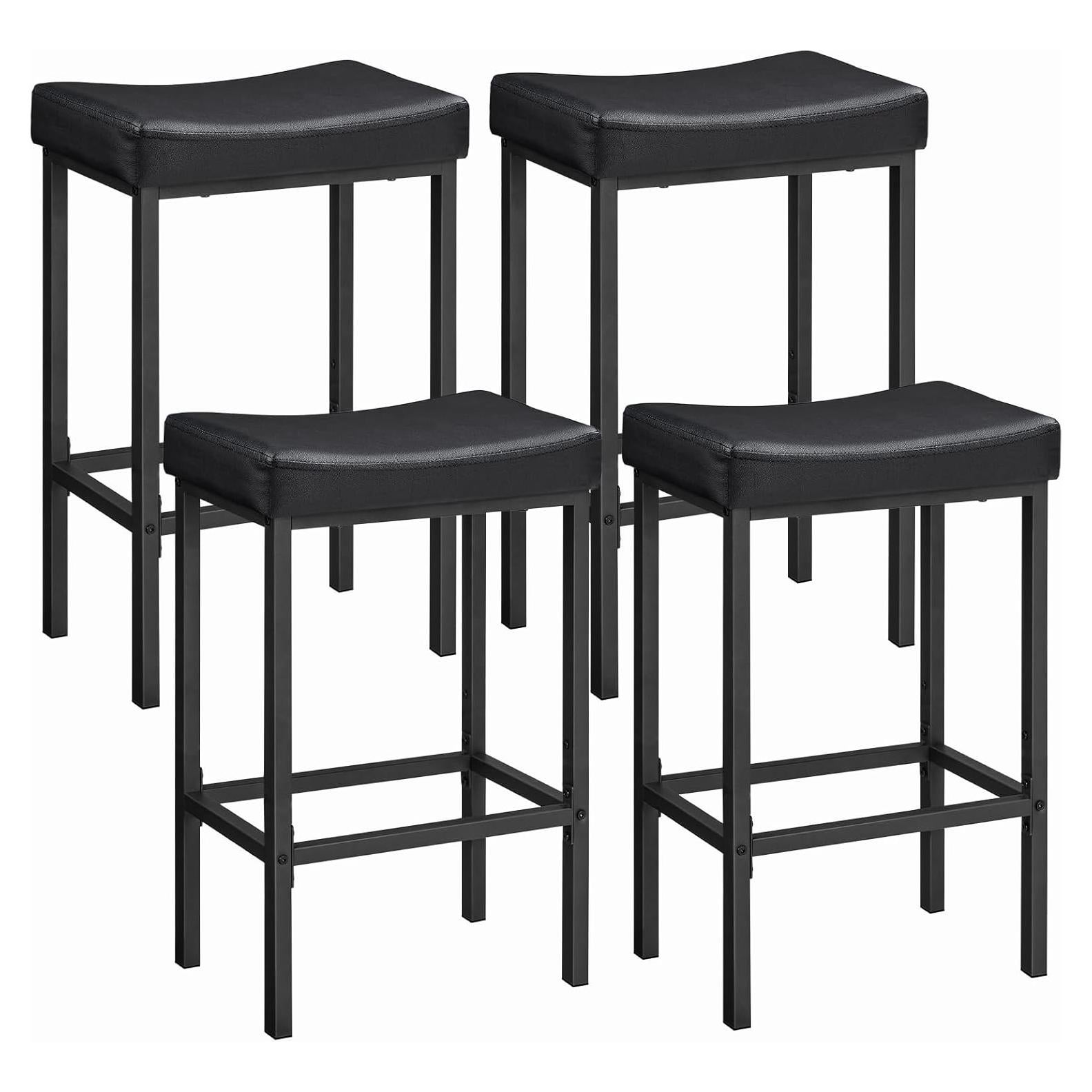 Conjunto de 4 Taburetes de Bar HOOBRO Negro 63 cm