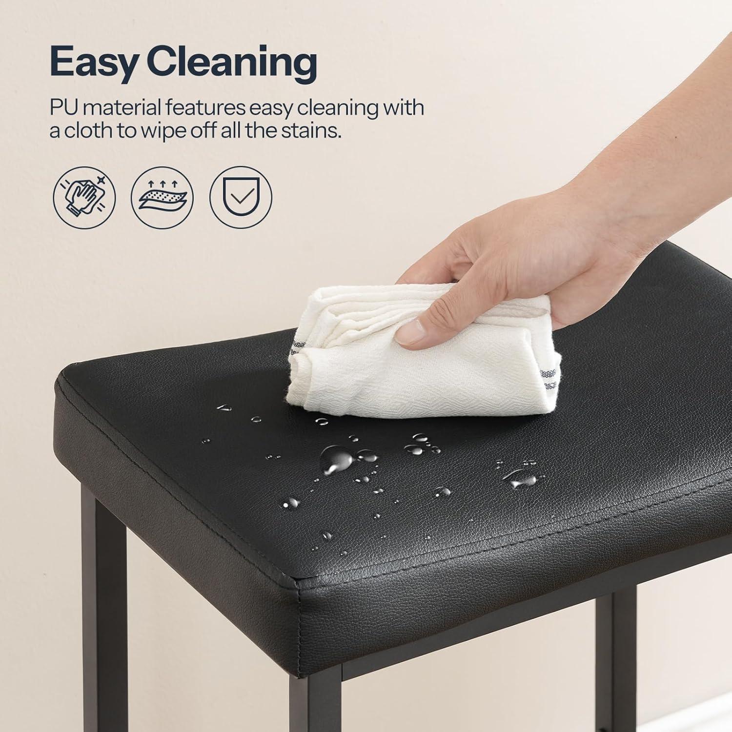 Conjunto de 4 Taburetes de Bar HOOBRO Negro 63 cm