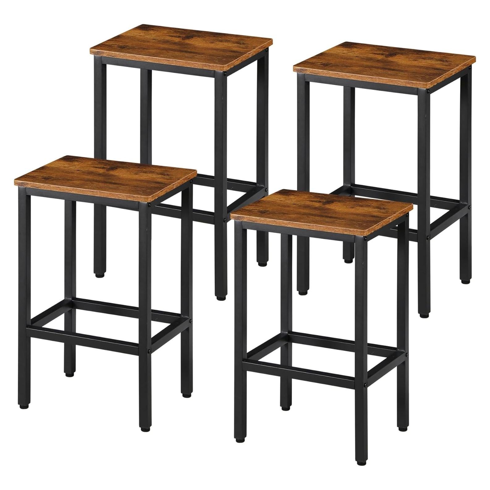 Juego de 4 Taburetes de Bar Metálicos SUPER DEAL 66 cm