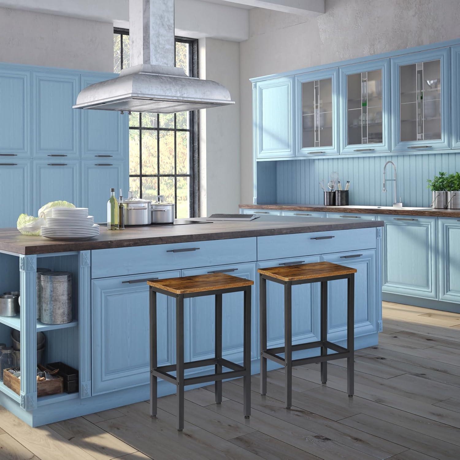 Juego de 4 Taburetes de Bar Metálicos SUPER DEAL 66 cm