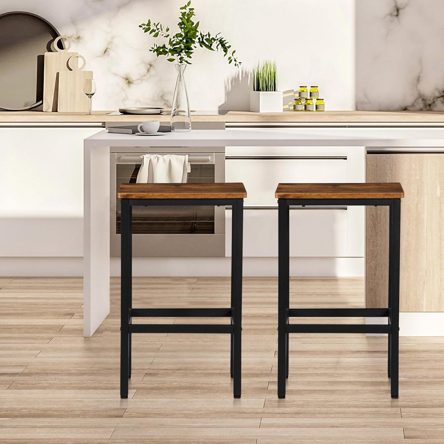 Juego de 4 Taburetes de Bar Metálicos SUPER DEAL 66 cm