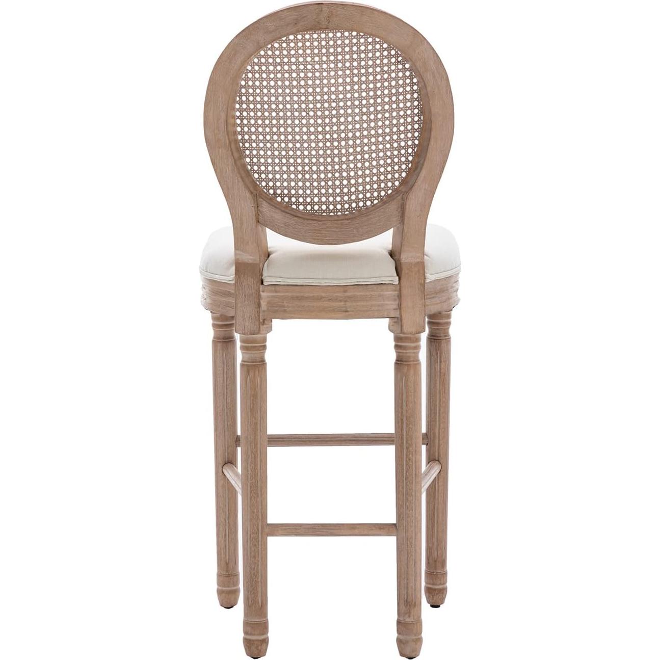 Conjunto de 4 Taburetes de Bar Virabit 66 cm Ratan Madera