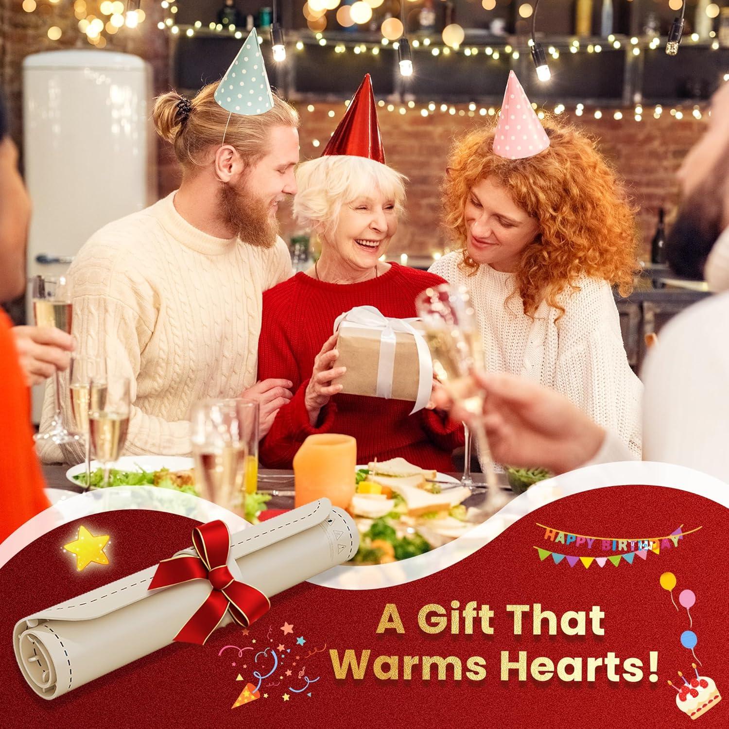 Warming Mat for Food - Electric Warming Tray, Full Surface Rapid Heating Food Warmer Mat with 6 Temperature Settings, Silicone Heating Pad for Party Buffet, Great Gift for Women (Beige, XL)