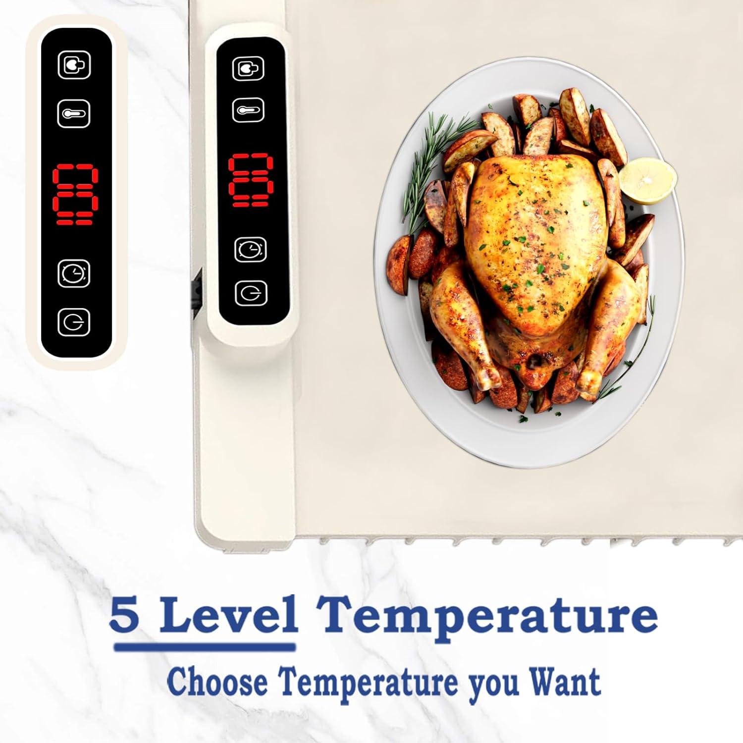 Alfombrilla Calentadora de Comida Ruidee 25.4x12.7cm Beige