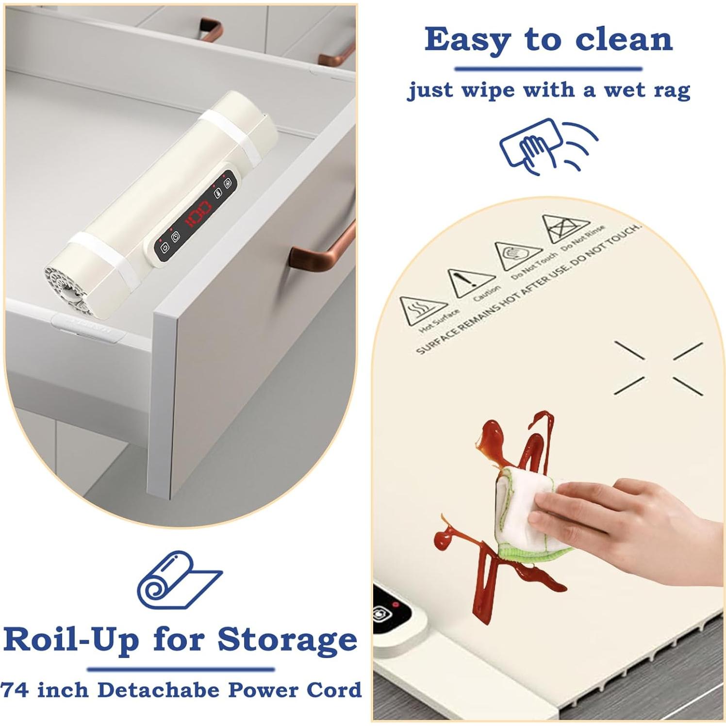 Alfombrilla Calentadora de Comida Ruidee 25.4x12.7cm Beige