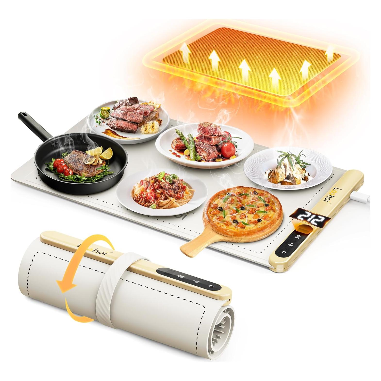 Alfombrilla Calentadora de Comida LOOHOI 61x38cm 6 Niveles