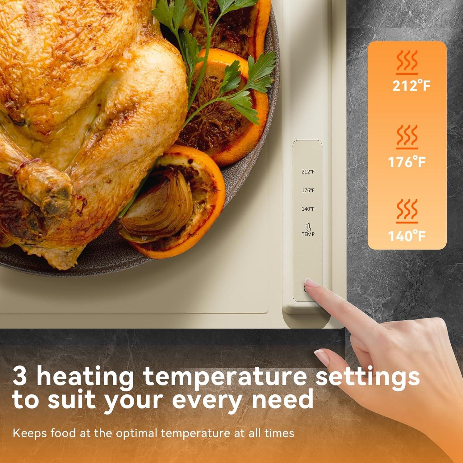 Bandeja Calentadora Eléctrica WOVAZUS 350W 3 Temperaturas