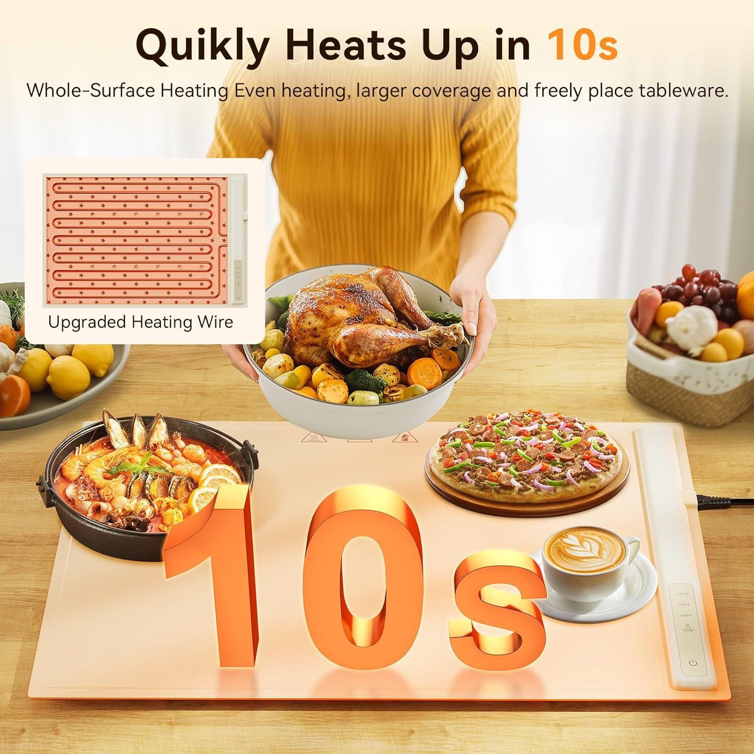 Bandeja Calentadora Eléctrica WOVAZUS 350W 3 Temperaturas