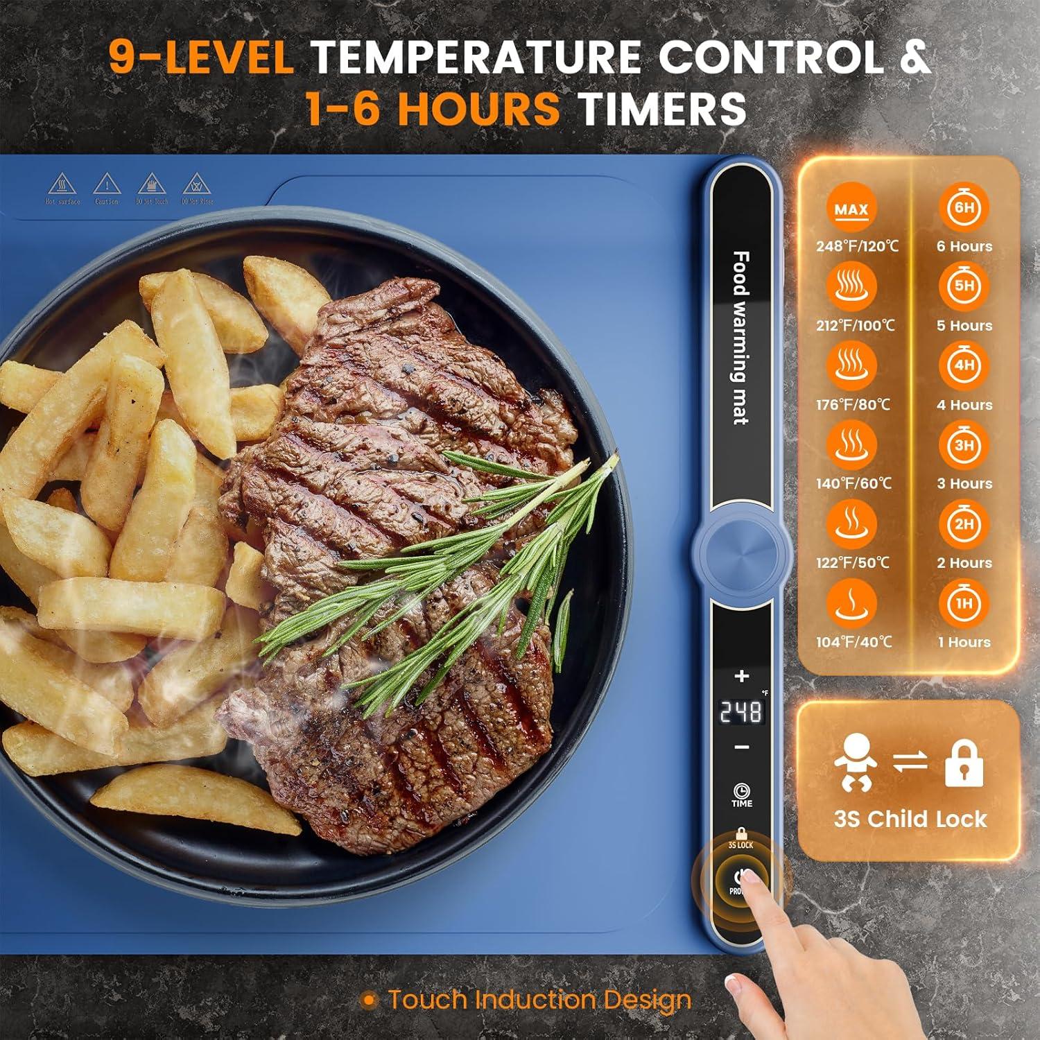 Alfombrilla Calentadora Eléctrica Turniton 60x38cm 330W 9 Niveles