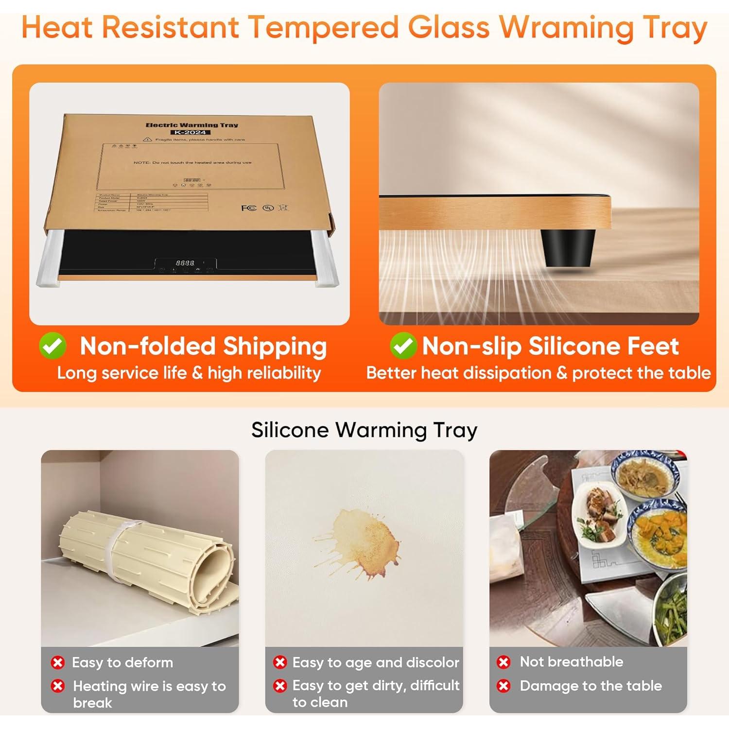 Bandeja Calentadora Eléctrica PIBEIBUK 81.3x48.3cm 450W