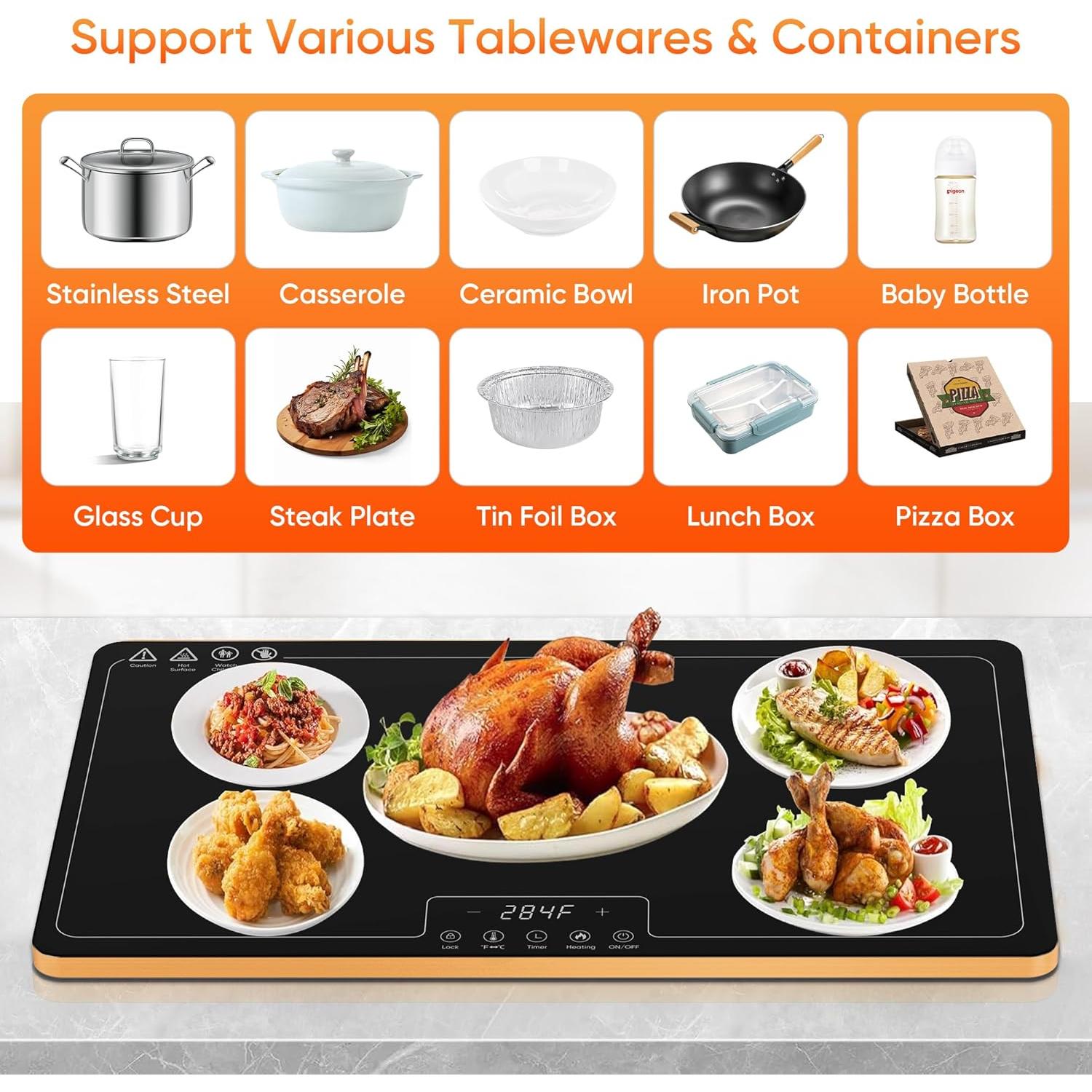 Bandeja Calentadora Eléctrica PIBEIBUK 81.3x48.3cm 450W